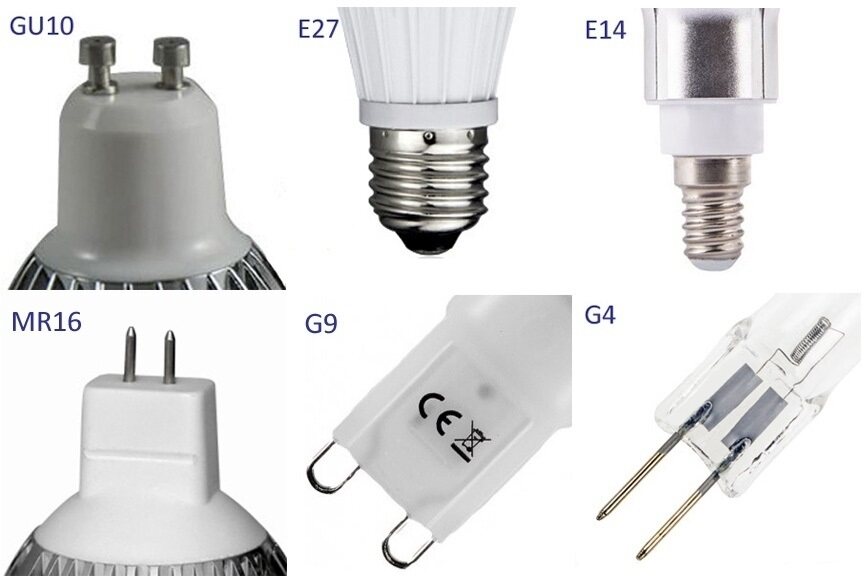 verschillende fittingen lampen